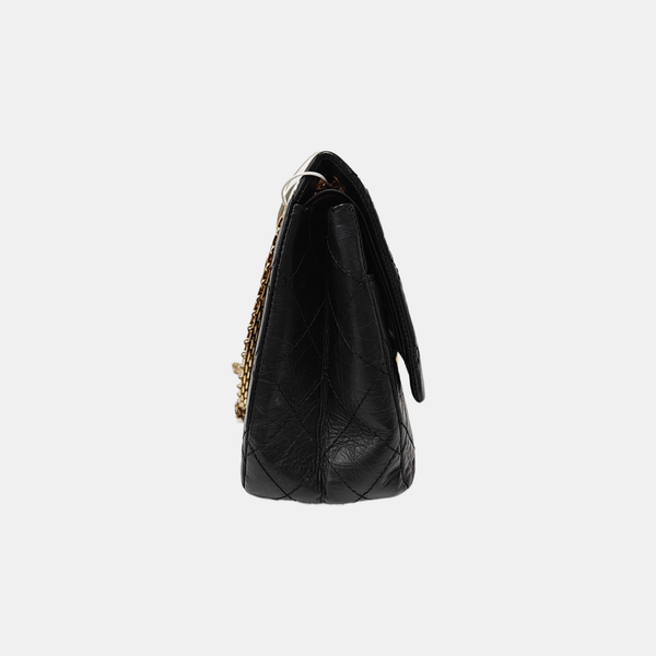 2.55 Maxi Quilted Waxed Cafskin Black