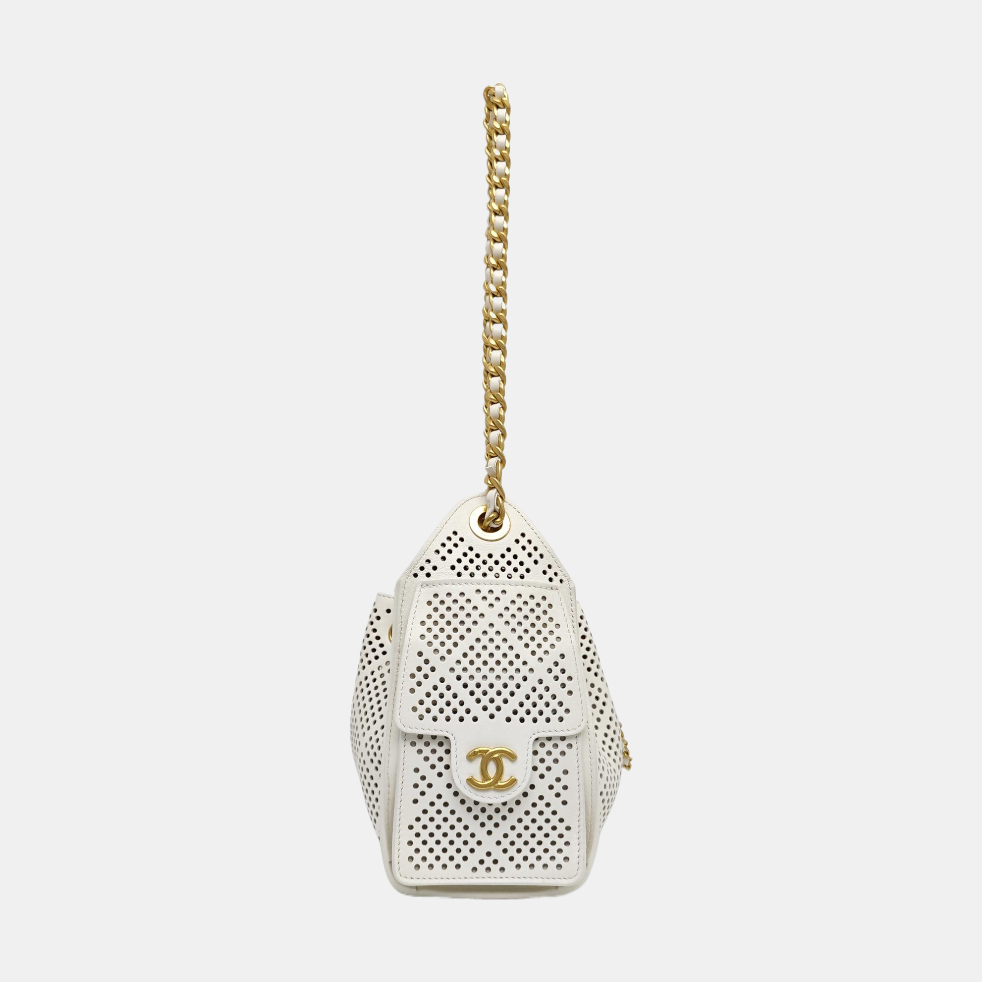 CHANEL 25 Mini Calfskin White