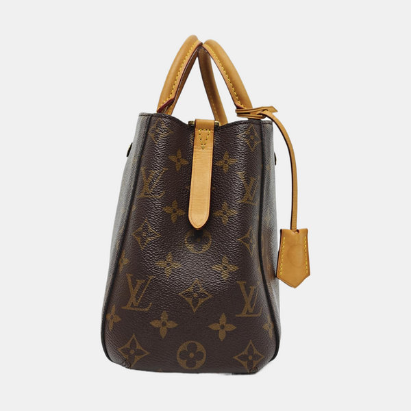 MONTAIGNE BB Monogram Coated Canvas Brown