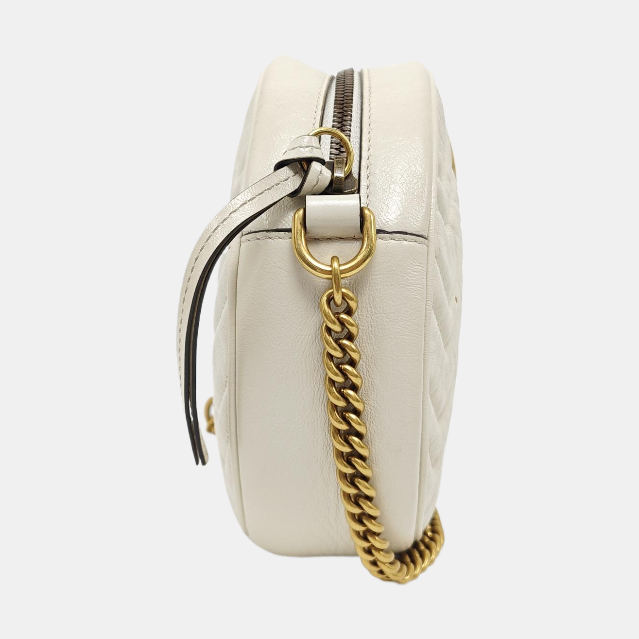 GG Marmont Mini Quilted Calfskin White