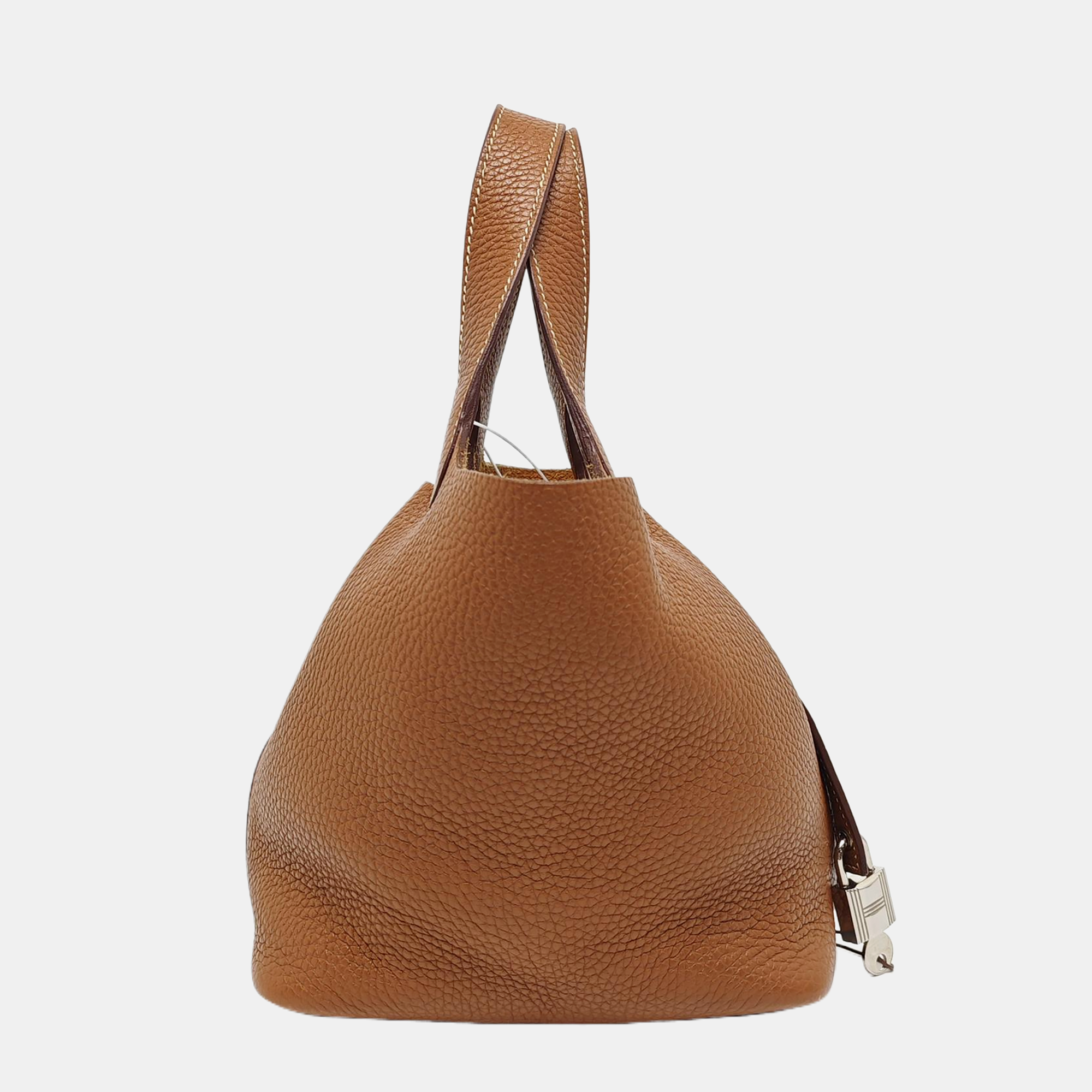 Authenticated pre-owned  Picotin Lock Clemence Brown - Top Handle Bag at Looply