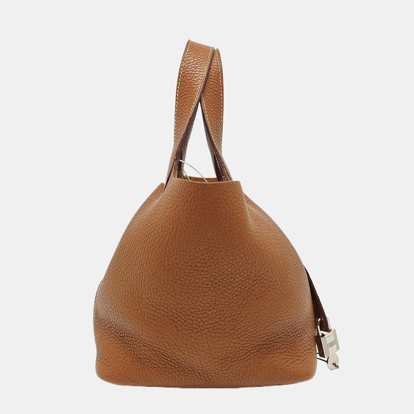 Authenticated pre-owned  Picotin Lock Clemence Brown - Top Handle Bag at Looply