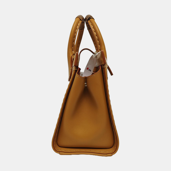 Calfskin Top Handle Bag Brown