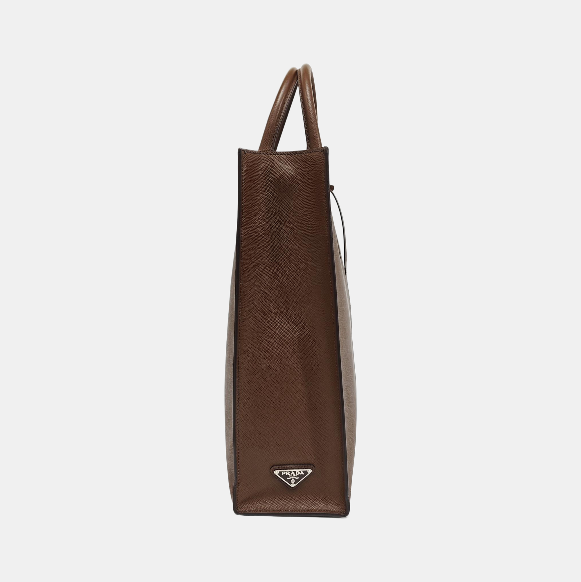 Saffiano Calfskin Shoulder Bag Brown