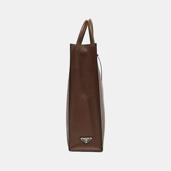 Saffiano Calfskin Shoulder Bag Brown
