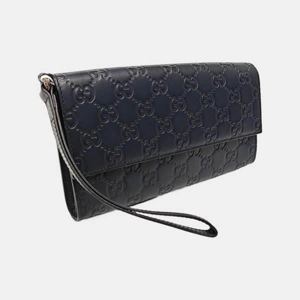 Monogram Calfskin Clutch Blue