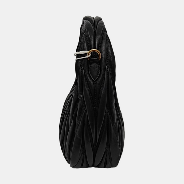 Wander Matelassé Small Quilted Lambskin Black