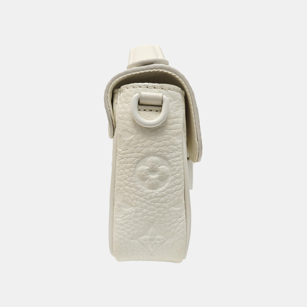 S LOCK Monogram Calfskin White