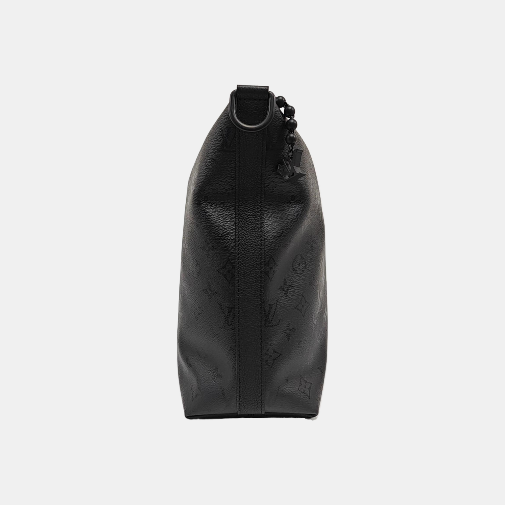 Monogram Coated Canvas Shoulder Bag Black