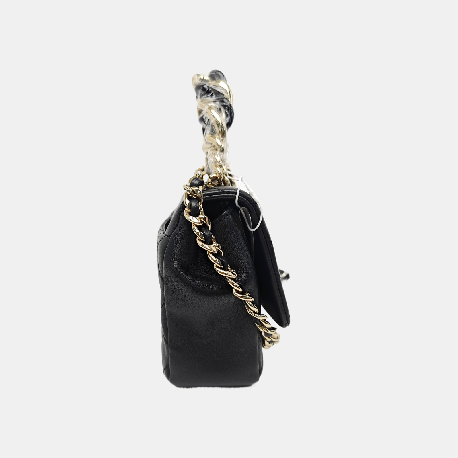 Quilted Lambskin Shoulder Bag Black