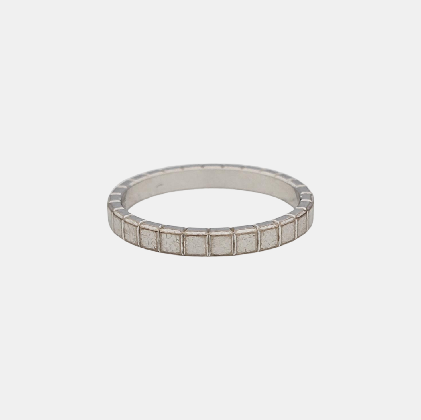 Ice Cube 18k White Gold Silver Ring EU 53
