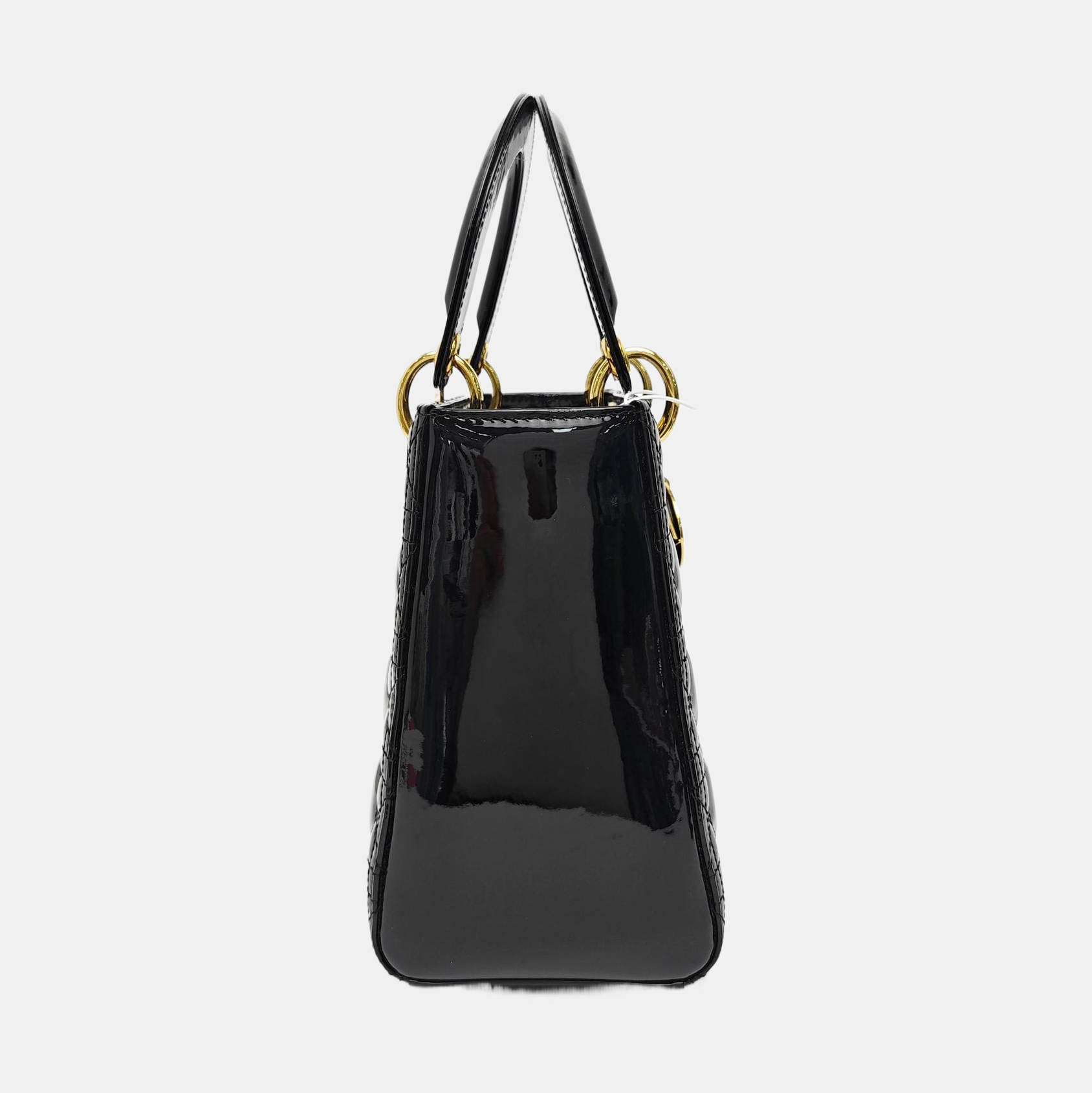 Lady Dior Medium Cannage Patent Leather Black