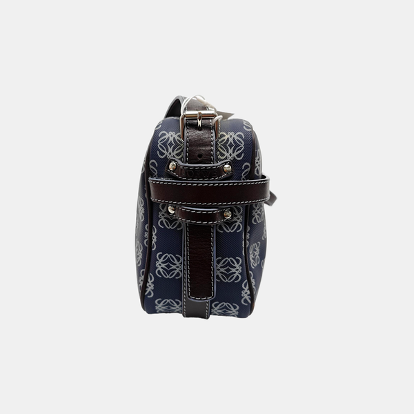 Coated Canvas Shoulder Bag Blue
