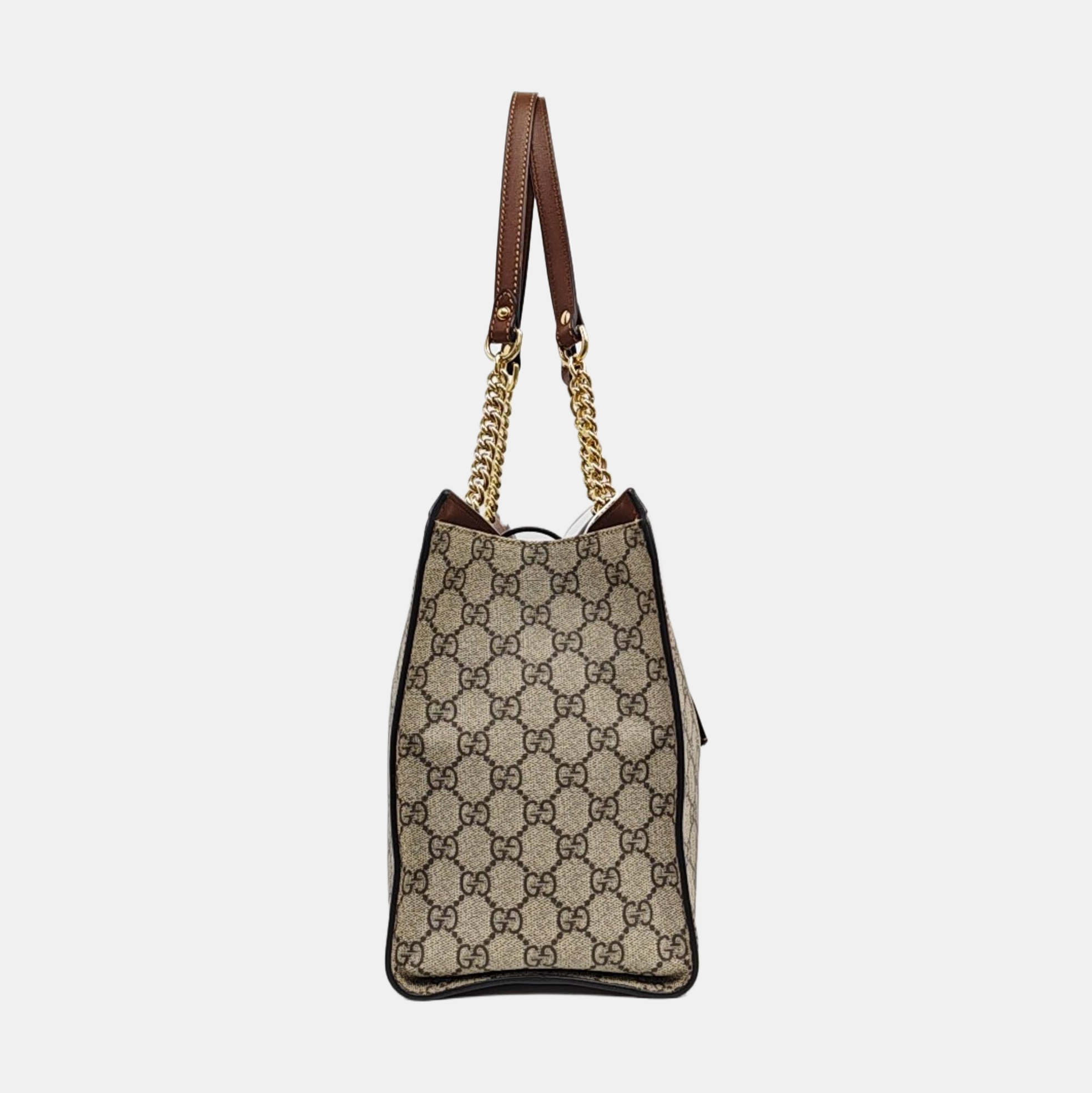 Padlock Medium Monogram Coated Canvas Beige