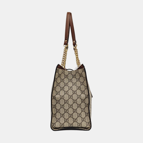 Padlock Medium Monogram Coated Canvas Beige