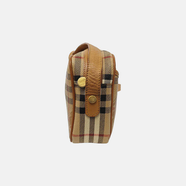 Coated Canvas Shoulder Bag Beige