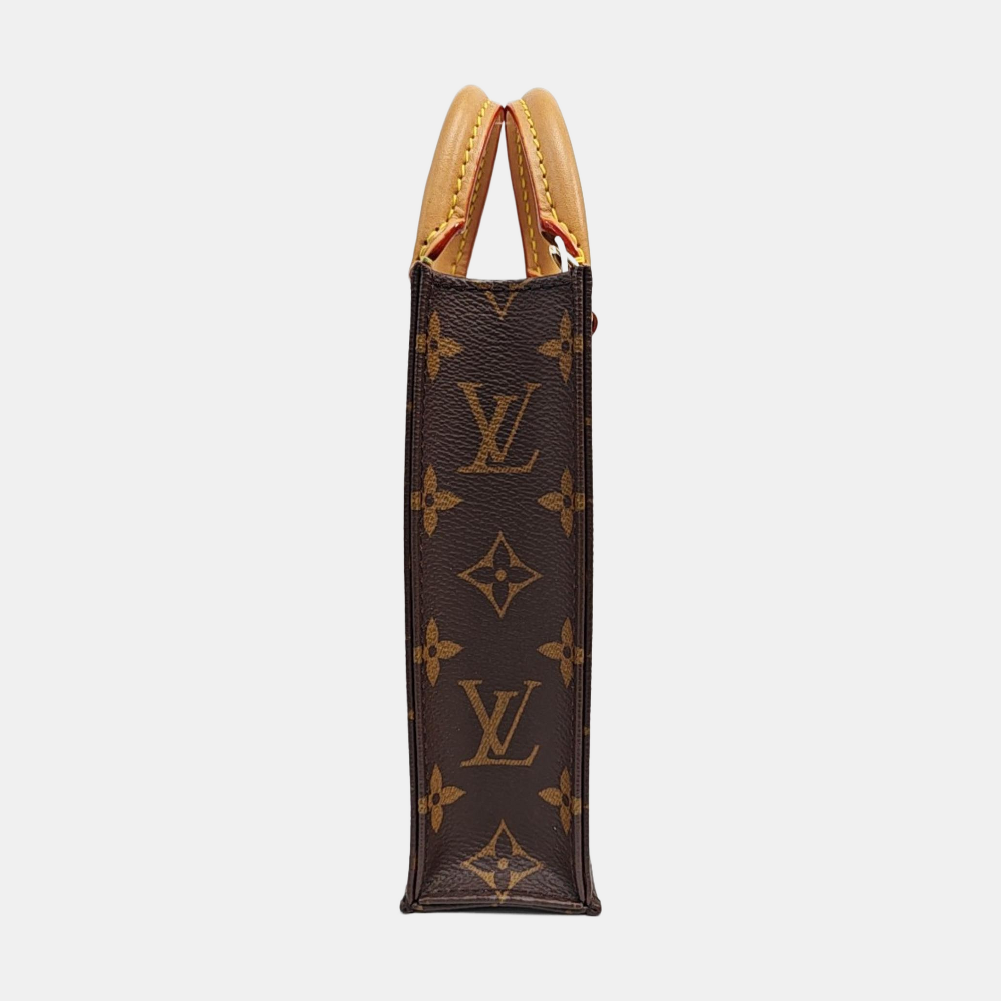 SAC PLAT Mini Monogram Coated Canvas Brown
