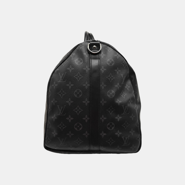 KEEPALL 55 Monogram Coated Canvas Black