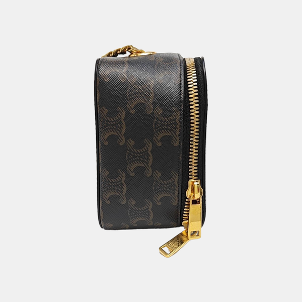 TRIOMPHE Small Quilted Coated Canvas Black
