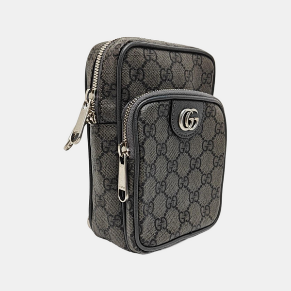 Ophidia Mini Monogram Coated Canvas Gray