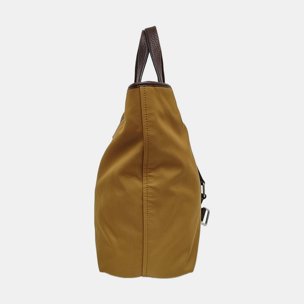Fabric Top Handle Bag Brown