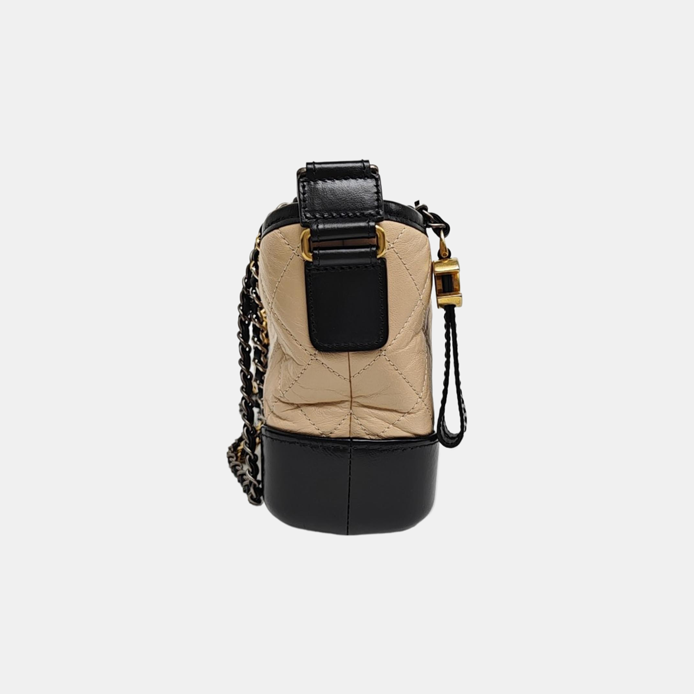 GABRIELLE Small Quilted Calfskin Beige
