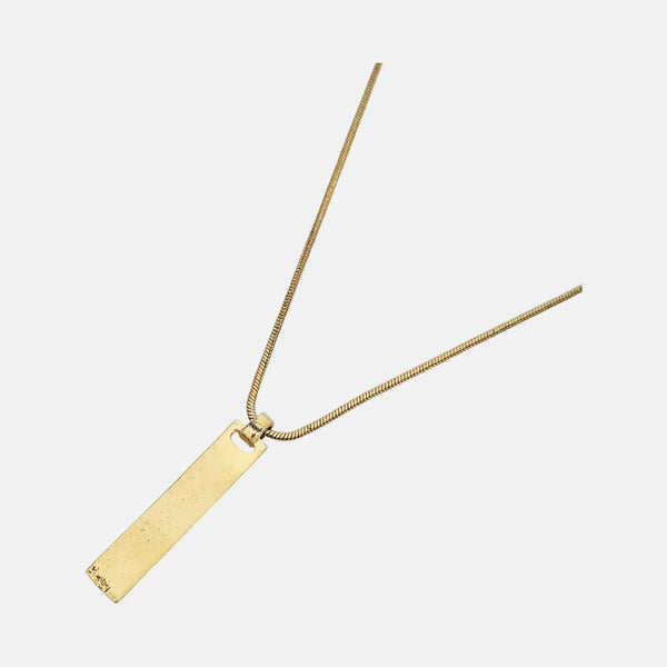 Collar de Oro de Metal con Placa de Identificación