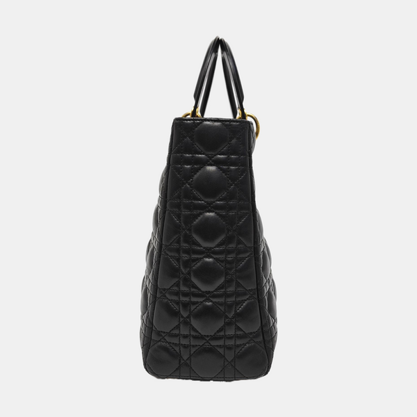 Lady Dior Large Cannage Lambskin Black