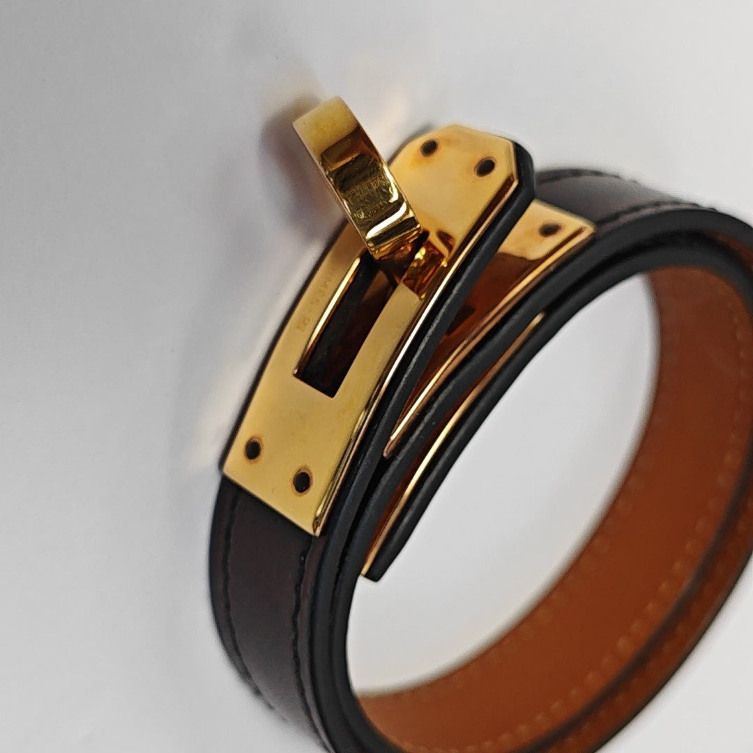 Kelly Leather Black Bangle