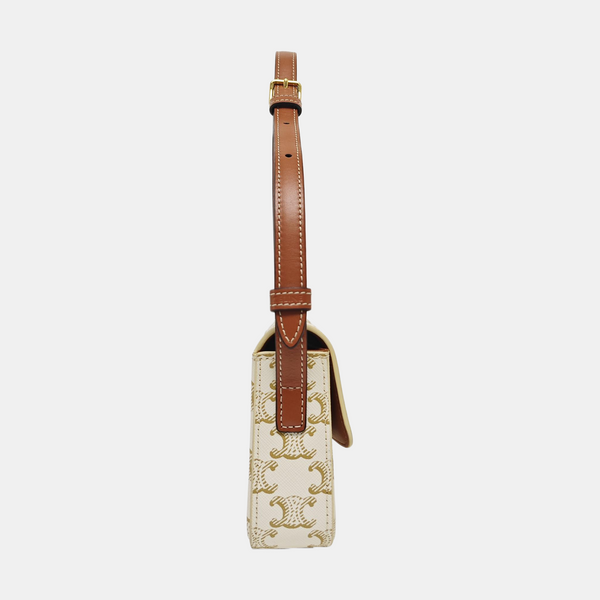 TRIOMPHE Small Coated Canvas White