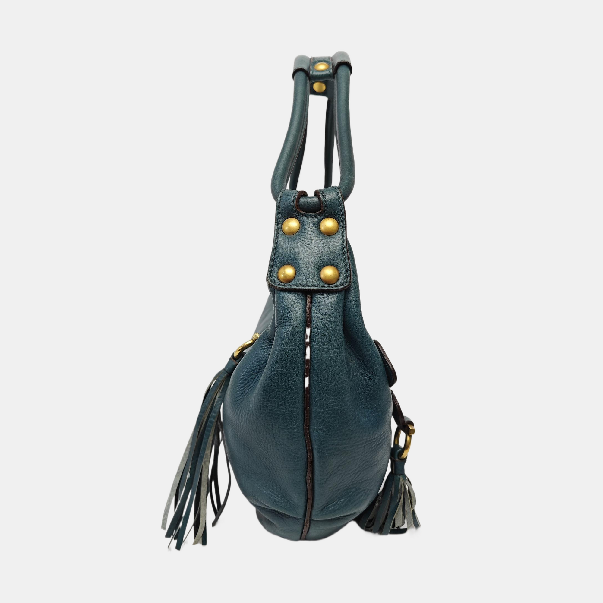 Calfskin Top Handle Bag Green
