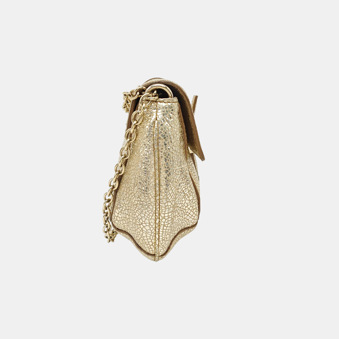 Special Material Shoulder Bag Gold
