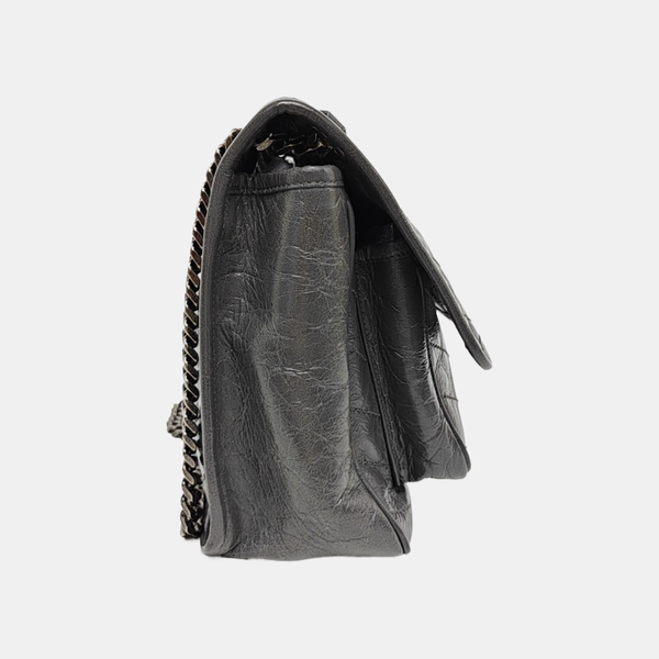 NIKI Medium Chevron Calfskin Gray