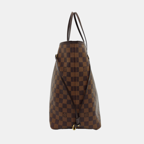 NEVERFULL GM Damier Ebene Coated Canvas Brown