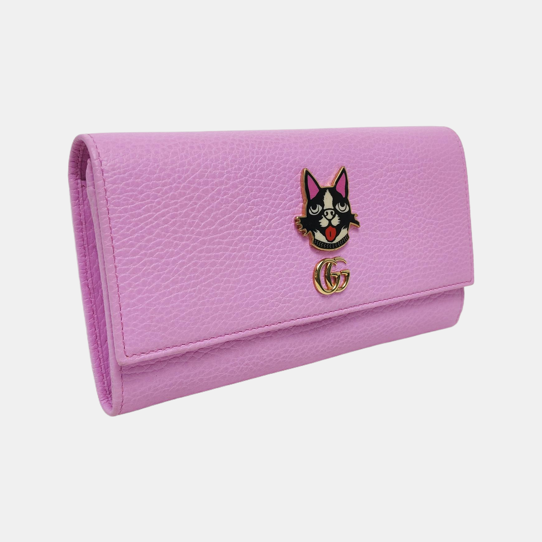 Authenticated pre-owned  GG Marmont Calfskin Pink - Clutch at Looply