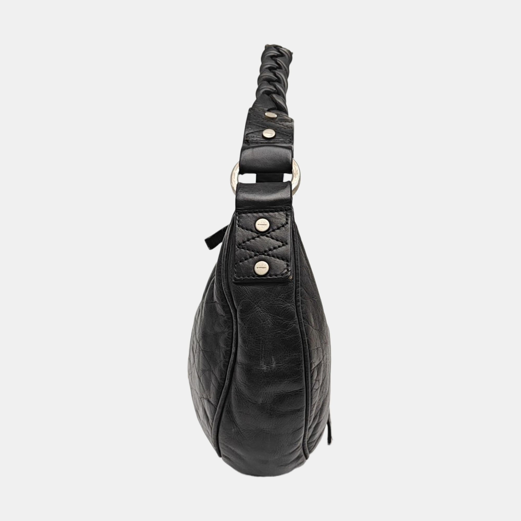 Calfskin Top Handle Bag Black