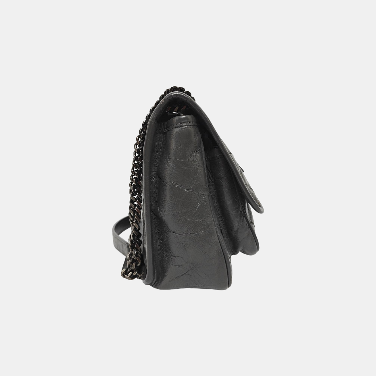 NIKI Small Chevron Calfskin Gray