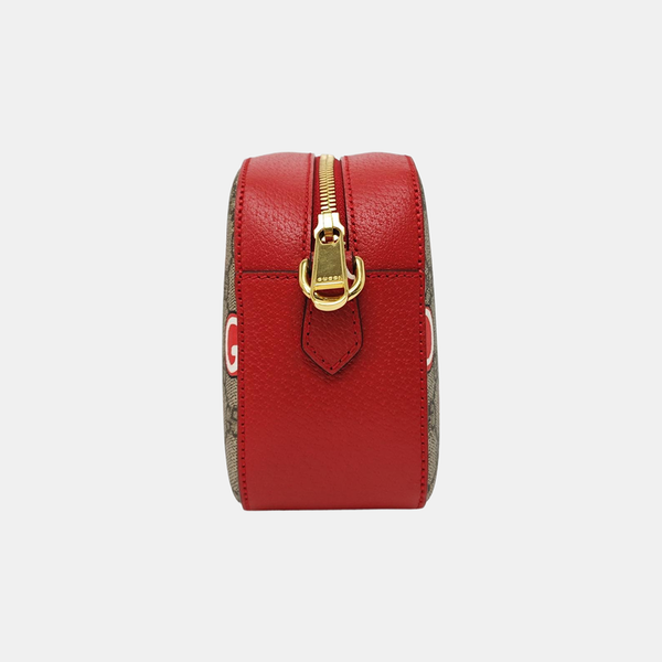 GG Supreme Small Monogram Coated Canvas Red