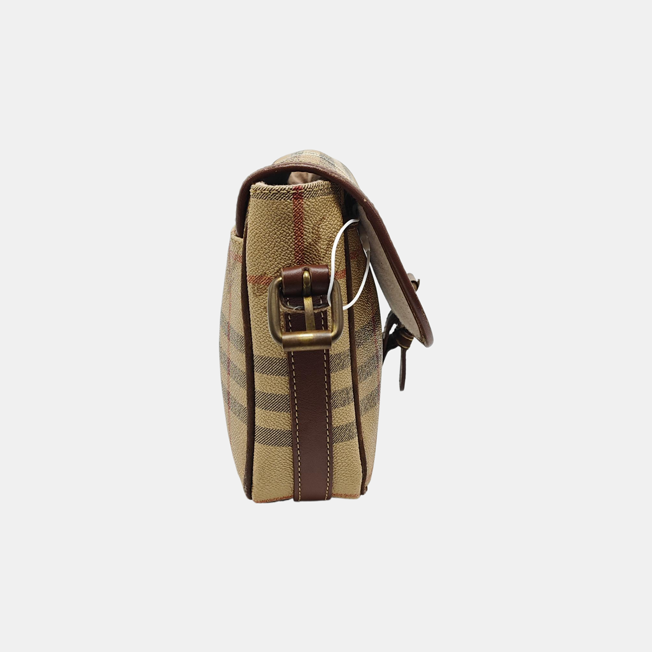 Coated Canvas Shoulder Bag Beige