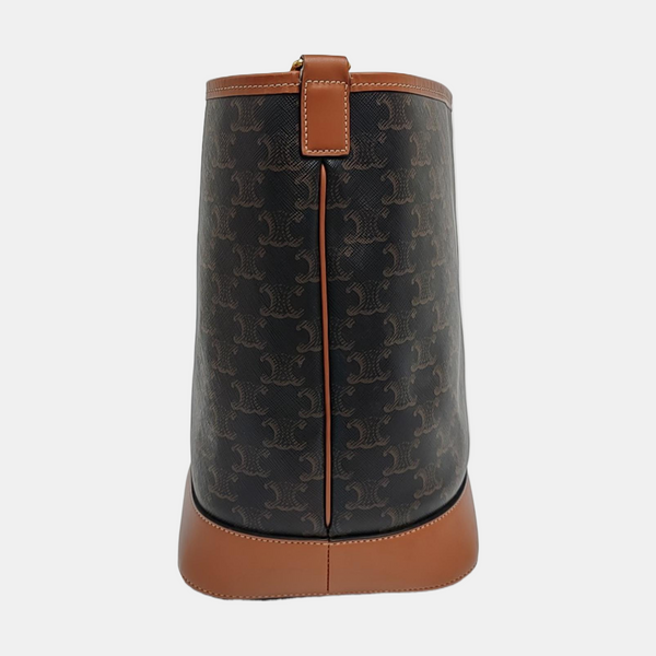 Authenticated pre-owned  TRIOMPHE CANVAS Medium Coated Canvas Brown - Bucket Bag at Looply