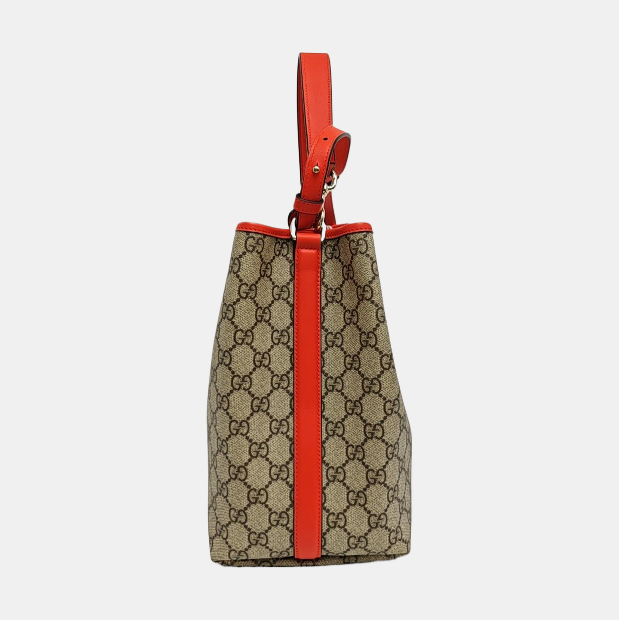 GG Emblem Medium Monogram Coated Canvas Beige
