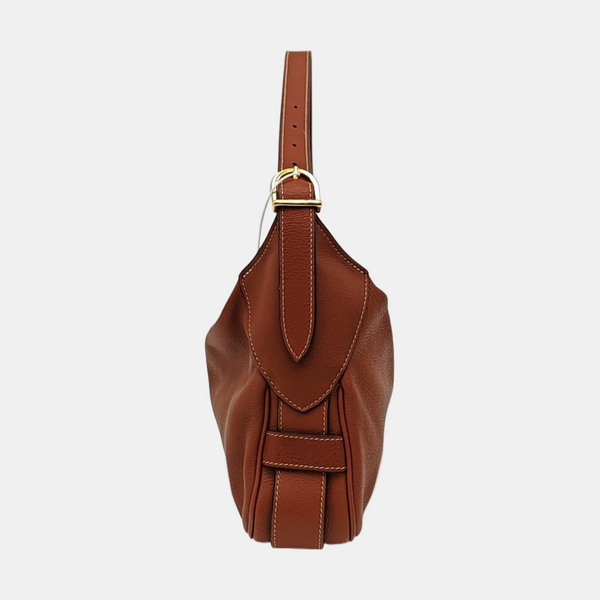 Calfskin Top Handle Bag Brown