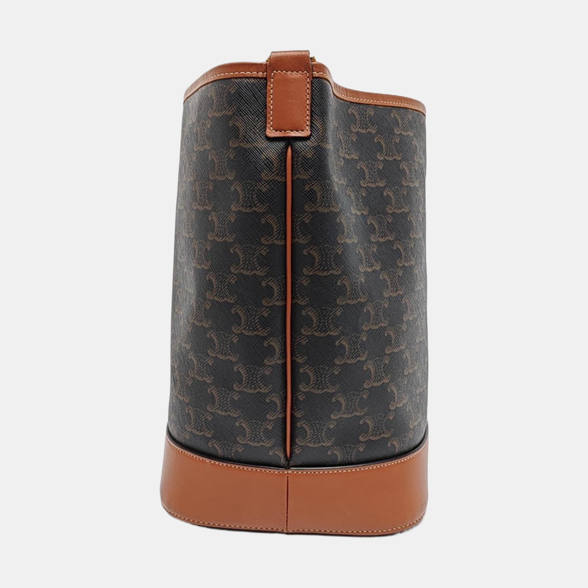 Authenticated pre-owned  TRIOMPHE CANVAS Medium Coated Canvas Brown - Bucket Bag at Looply
