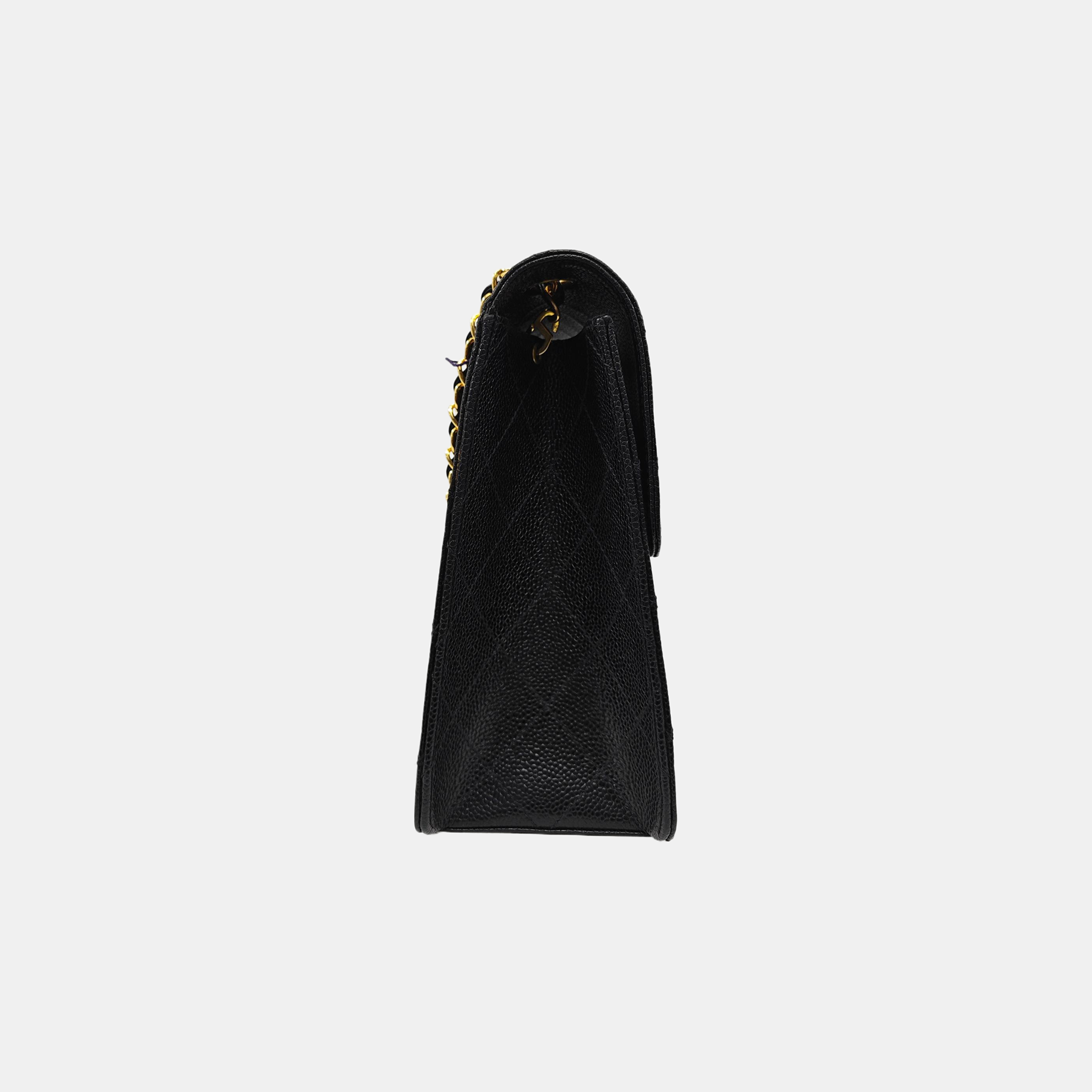 CLASSIC FLAP Jumbo Quilted Grained Calfskin Black