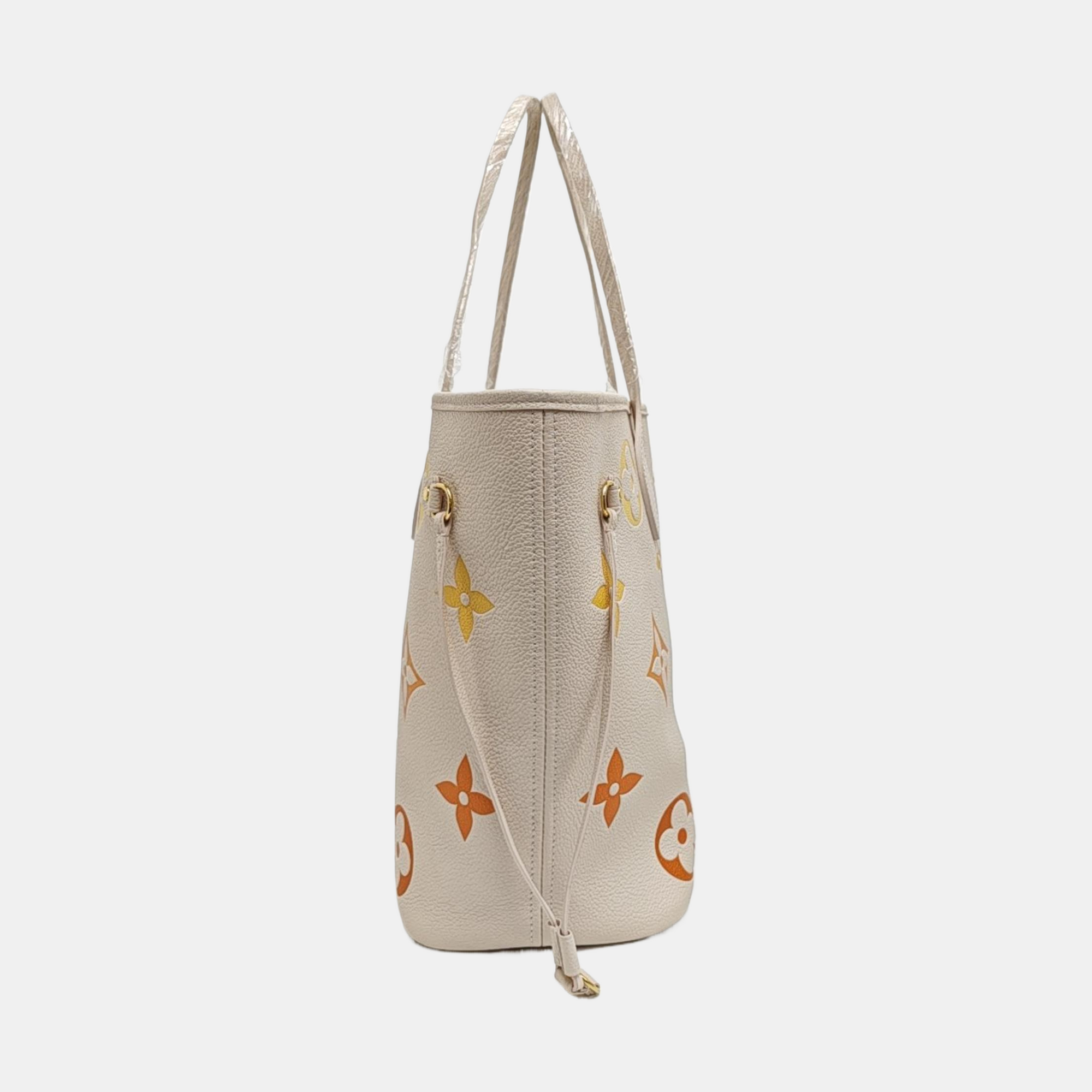NEVERFULL MM Monogram Calfskin Beige