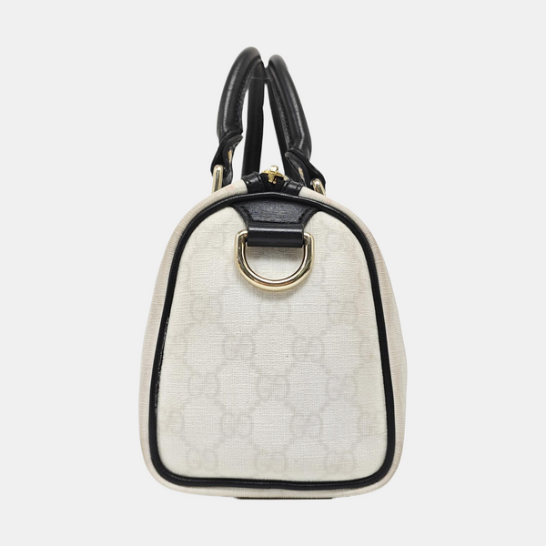 Joy Monogram Coated Canvas White