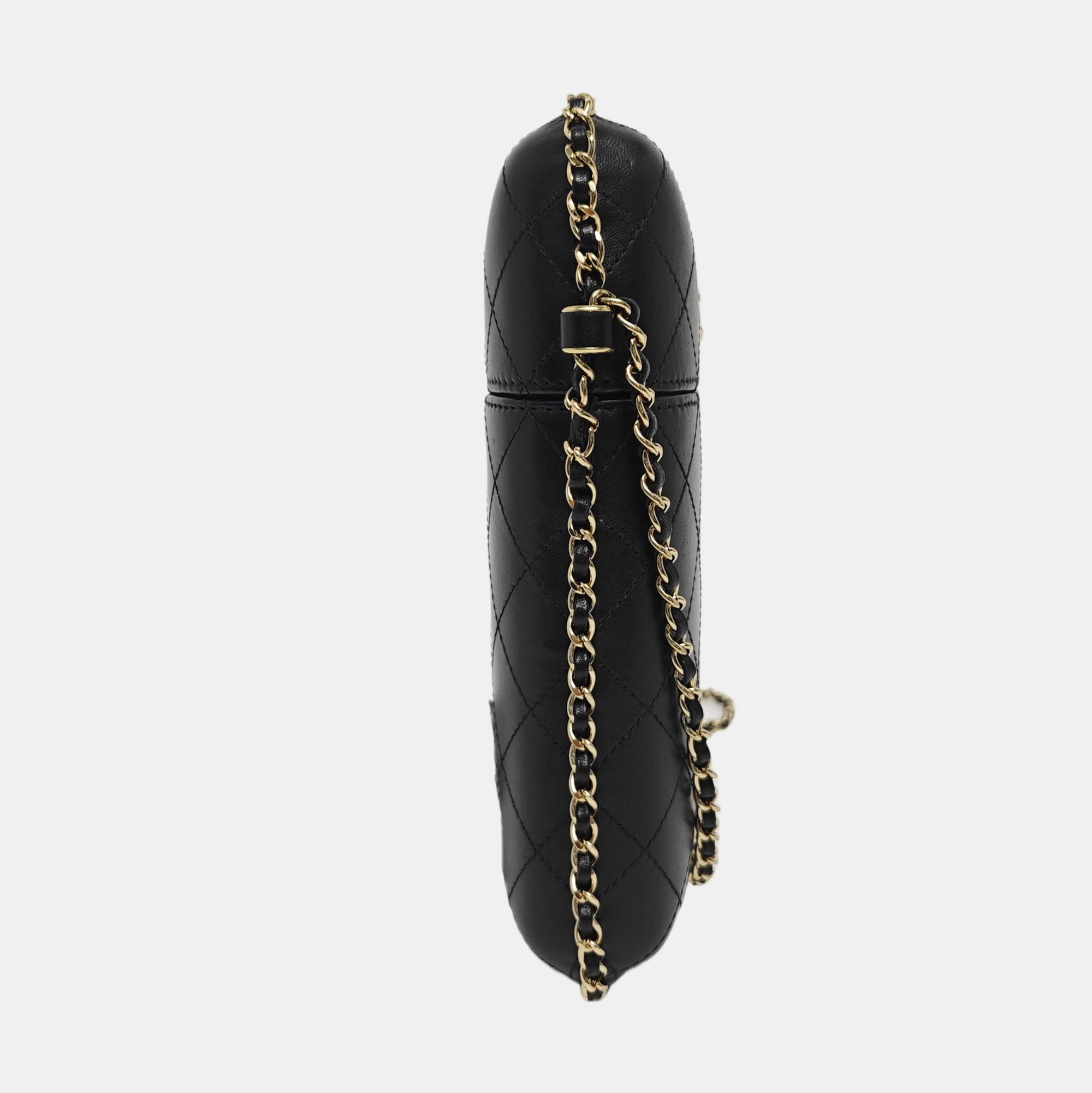 Quilted Lambskin Shoulder Bag Black