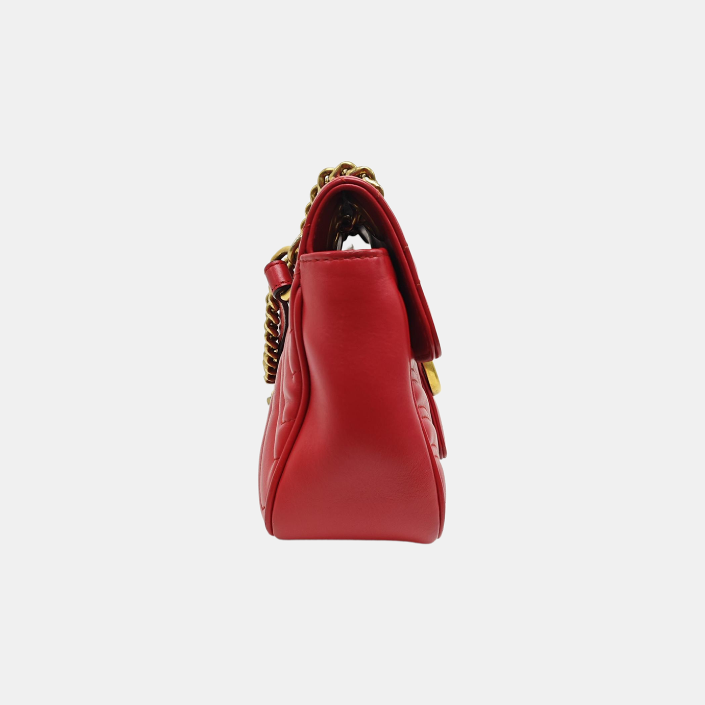 GG Marmont Medium Quilted Calfskin Red