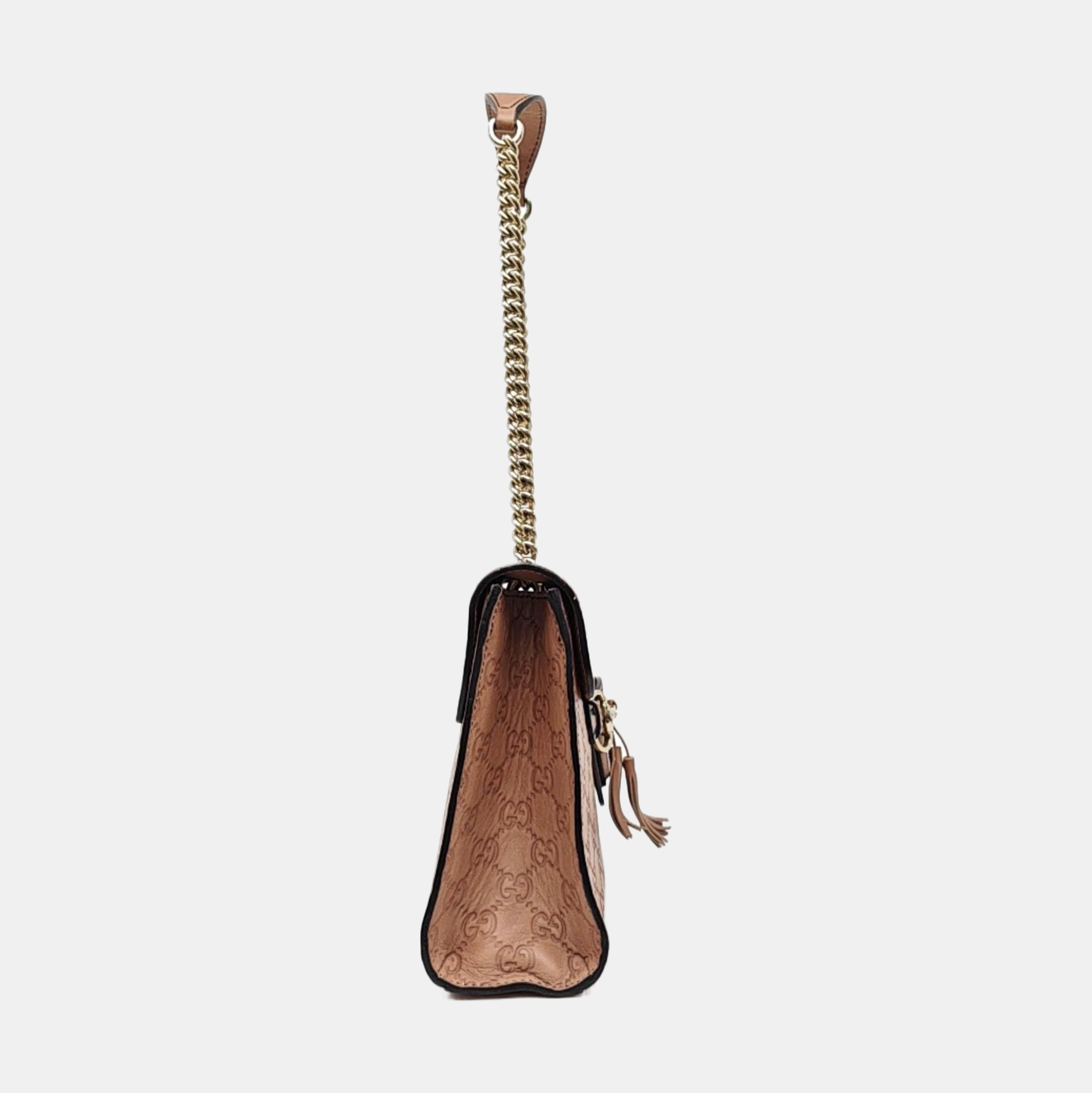 Emily Chain Monogram Calfskin Beige