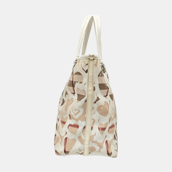 Coated Canvas Tote Bag Medium White